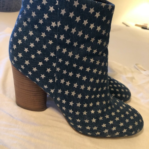 Star-Patterned Denim Ankle Boots - Picture 3 of 6